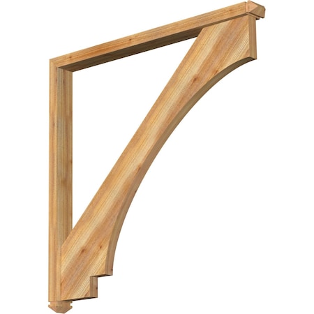 Imperial Arts And Crafts Rough Sawn Bracket W/ Offset Brace, Western Red Cedar, 4W X 46D X 46H